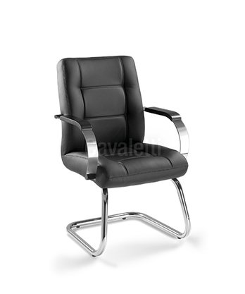 Cadeira Aprox. Prime Preto Base Fixa Cromada- Cavaletti