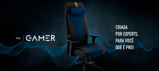 Cadeira Giratória Way Gamer Ergonômica Azul - Cavaletti