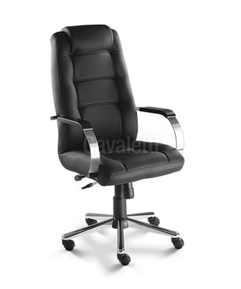 Cadeira Presidente Prime Preto Base Cromada Braços com Apoio- Cavaletti
