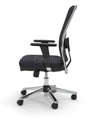 Cadeira Presidente Newnet Base Giratória Cromada Braço Regulável- Cavaletti