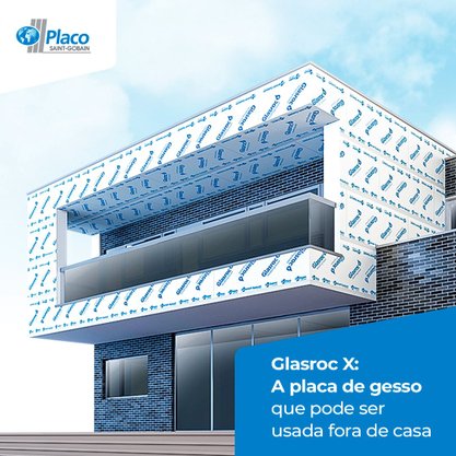 Chapa Gesso Glasroc X 1200x2400x12,5mm Placo- M2