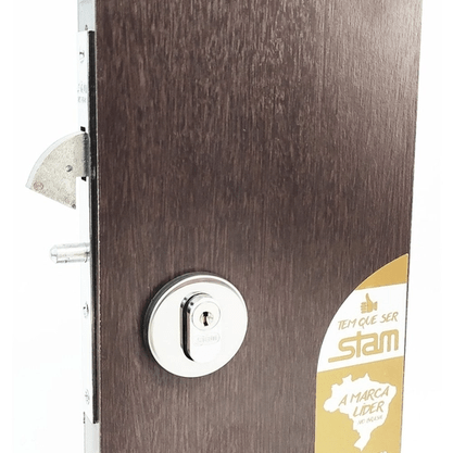 Fechadura Ext.950 Porta de Correr Roseta Redonda Máq.45mm Inox Stam