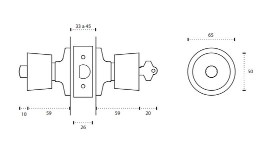 Fechadura Tubular Lockwell 90mm Branca