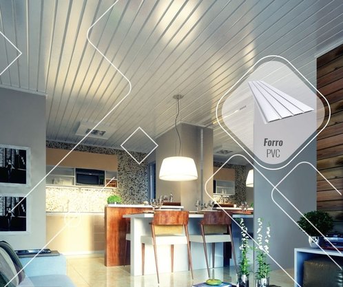 Forro PVC Canelado 200x7mm Branco Plasbil - M2