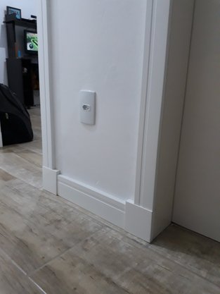 Guarnição/Vista MDF Premium 10cm Branco friso-2,40mts