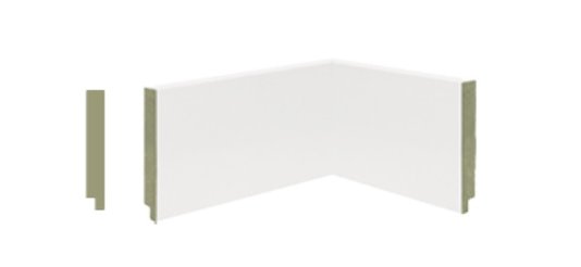Guarnição/Vista MDF Premium 10cm Branco Liso Borda Reta-2,40mts
