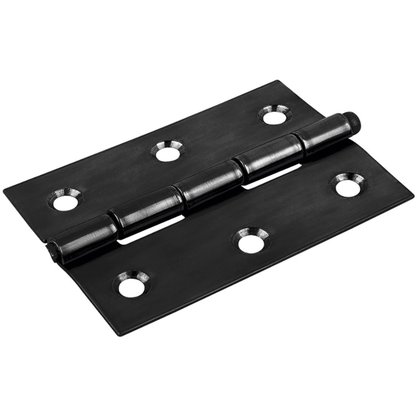 Kit com 3 Dobradiças 76x48mm Preta para Portas