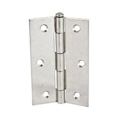 Kit com 3 Dobradiças 76x48mm Zincada para Portas