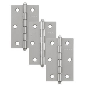Kit com 3 Dobradiças 89x57mm Zincada para Portas