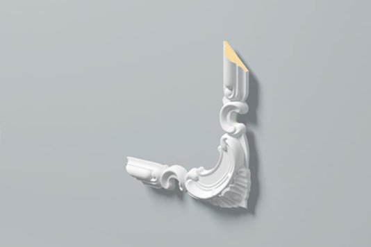 Kit 4 Apliques de Poliestireno Z101 40x20mm Branco Gart