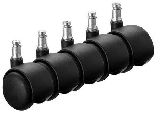 Kit com 5 Rodízios PP Preto para Cadeiras