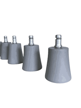 Kit com 5 Sapatas Alta Cinza para Cadeira Fixa