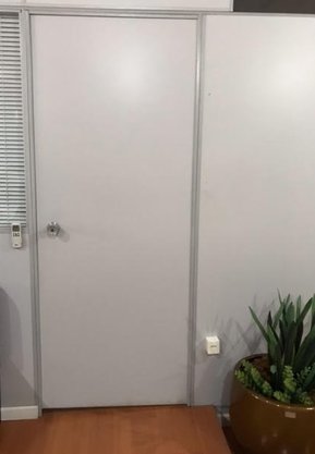 Kit Porta Eucatex 820x2110x35mm cor Cristal c/ Cinza