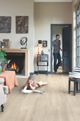Piso Laminado Impressive 190x1380x8mm Quick Step Carvalho Bege