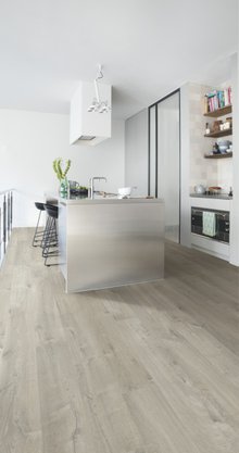Piso Laminado Impressive 190x1380x8mm Quick Step Carvalho Cinza Suave