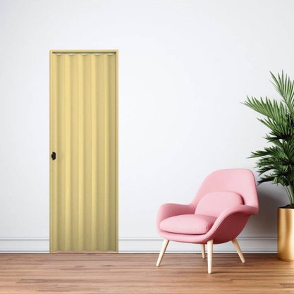 Porta sanfonada PVC 2,10m Areia-Plasbil
