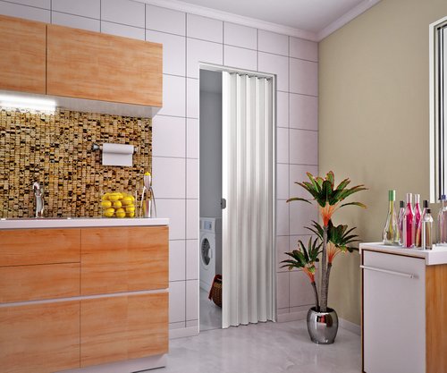 Porta sanfonada PVC 2,10m Branca-Plasbil