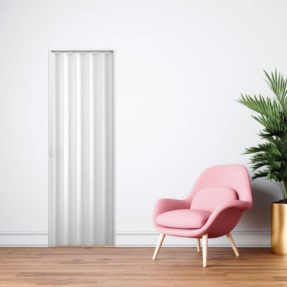 Porta sanfonada PVC 2,10m Branca-Plasbil