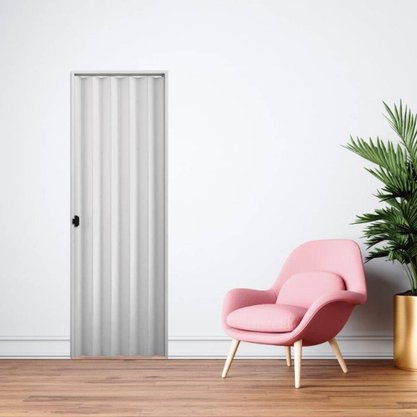 Porta sanfonada PVC 2,10m Cinza-Plasbil