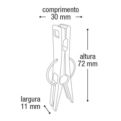 Prendedor plástico de roupa pacote com 24 unidades