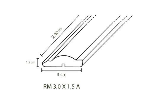 Rodameio Boiserie de MDF Premium 300x150x2400mm Branco -Barra com 2,40mts