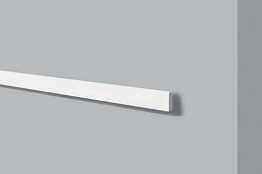 Rodameio Boiserie de PU S2 10x25x2000mm Branco Gart-2m