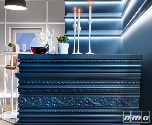 Rodameio Boiserie de PU S5 13x50x2000mm Branco Gart-2m