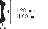 Rodameio Boiserie de Poliestireno Z1550 20x80x2000mm Branco Gart- Barra com 2mts