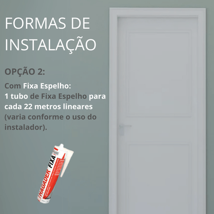 Rodapé Branco PVC com um friso 10cm Altura - Barra de 2m