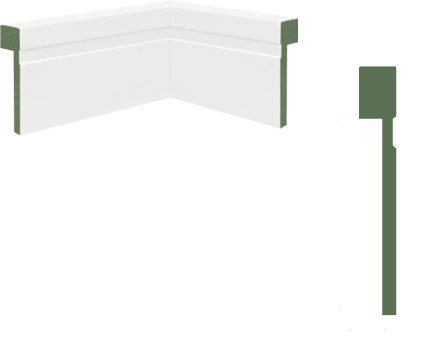 Rodapé MDF Premium Sobrep. 10cm Branco 1 Friso-2,75m