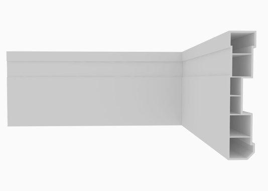 Rodapé de PVC Nobre 70x15mm Branco- Barra com 2,40m