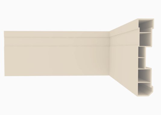 Rodapé de PVC Nobre 70x15mm Creme- Barra com 2,40m