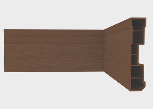 Rodapé de PVC Nobre 70x15mm Mogno-Barra com 2,40m