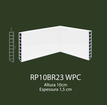 Rodapé de WPC 10cm Branco liso- 2,20mts
