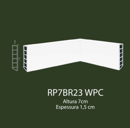 Rodapé de WPC 7cm Branco liso- 2,20mts