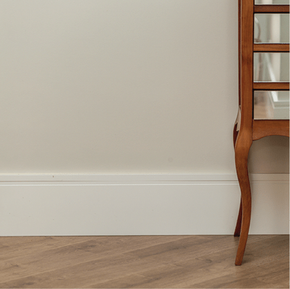 Rodapé MDF Premium 19cm Branco c/ Friso- barra 2,40mts