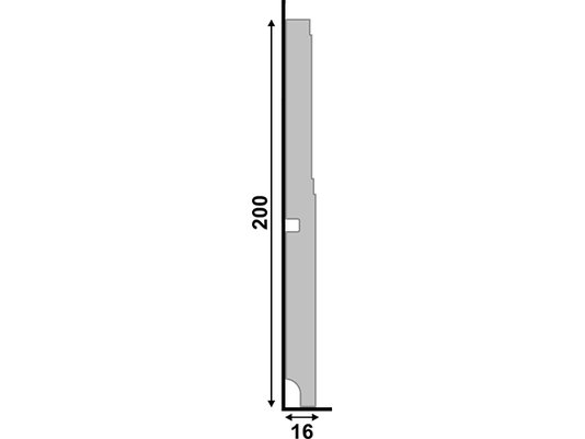 Rodapé Santa Luzia de Poliestireno ArtDeco 544 200X16mm Branco-2,40mts