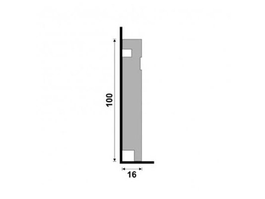 Rodapé Santa Luzia de Poliestireno Black 3457 100x16 mm Preto-2,40mts