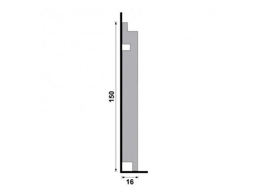 Rodapé Santa Luzia de Poliestireno Black 3461 150x16 mm Preto-2,40mts
