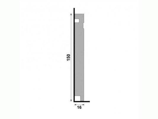 Rodapé Santa Luzia de Poliestireno Black 3480 150x16 mm Preto-2,40mts