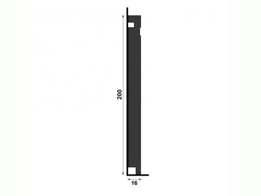 Rodapé Santa Luzia de Poliestireno Black 3505 200x16 mm Preto -2,40mts