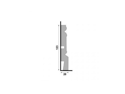 Rodapé Santa Luzia de Poliestireno Clássica 01 123x20mm Branco -2,40mts