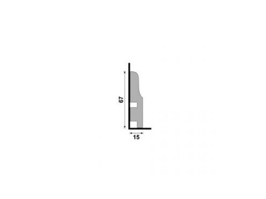 Rodapé Santa Luzia de Poliestireno Clássica 442 67x15mm Branco -2,40mts