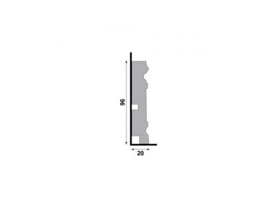 Rodapé Santa Luzia de Poliestireno Clássica 444 96X20mm Branco -2,40mts