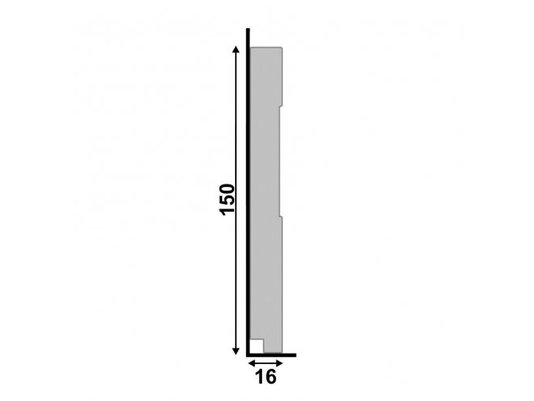 Rodapé Santa Luzia de Poliestireno Inova 522 150X16mm Branco-2,40mts