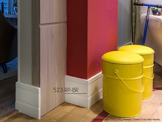 Rodapé Santa Luzia de Poliestireno Inova 523 200X16mm Branco-2,40mts