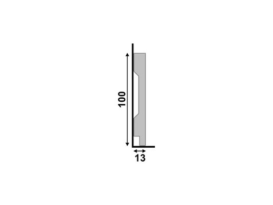 Rodapé Santa Luzia de Poliestireno LEV101 100x13 mm Branco-2,40mts
