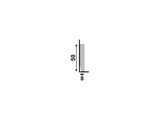 Rodapé Santa Luzia de Poliestireno LEV51 50x8mm Branco-2,40mts