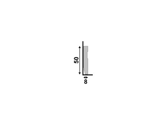 Rodapé Santa Luzia de Poliestireno LEV52 50x8mm Branco-2,40mts