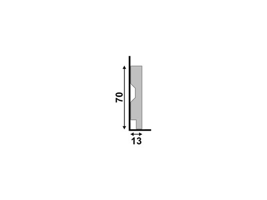 Rodapé Santa Luzia de Poliestireno LEV71 70x13mm Branco-2,40mts